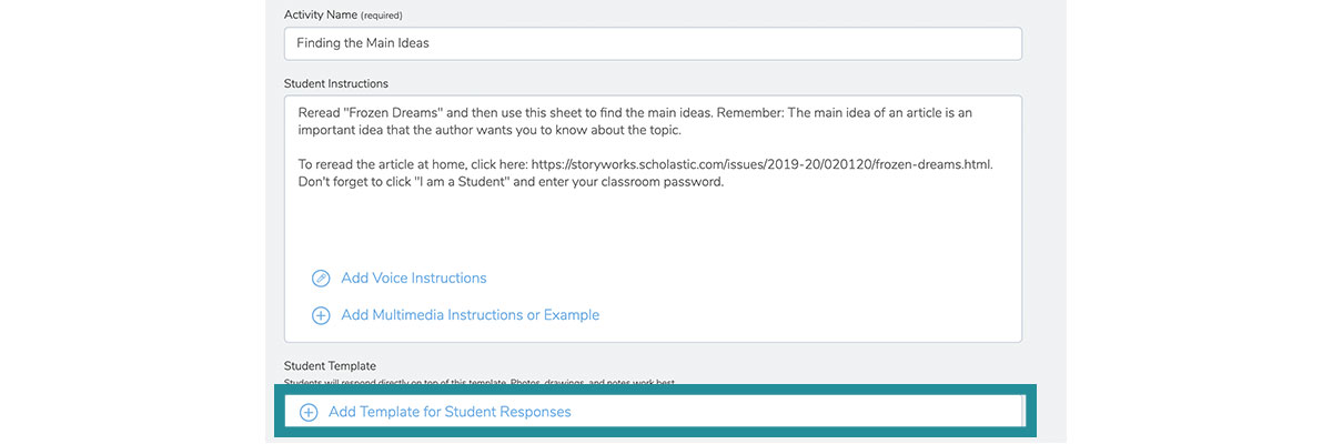 seesaw instructions page