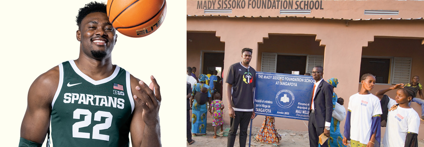 Image of a basketball player founding a school